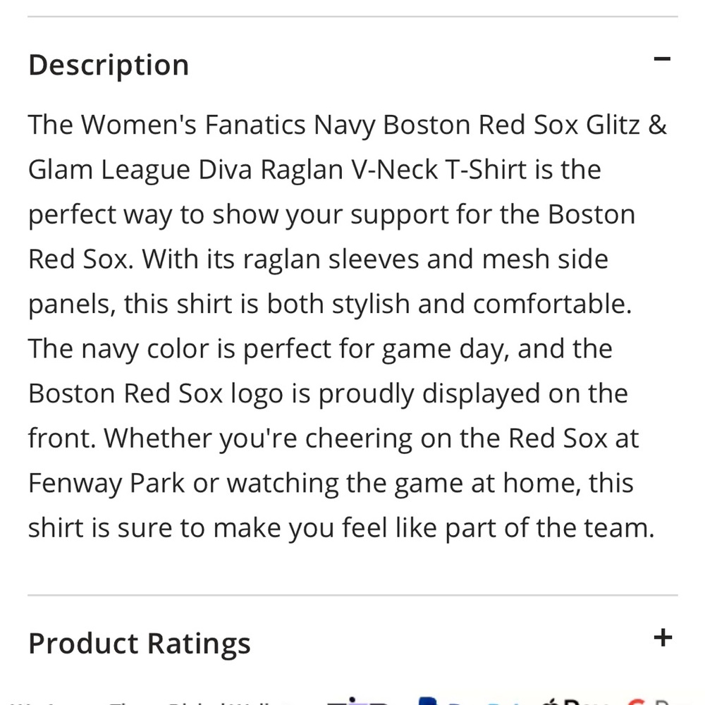Boston Red Sox Women’s Glitz & Glam League Diva raglan v-neck t-shirt, navy - Picture 6 of 9